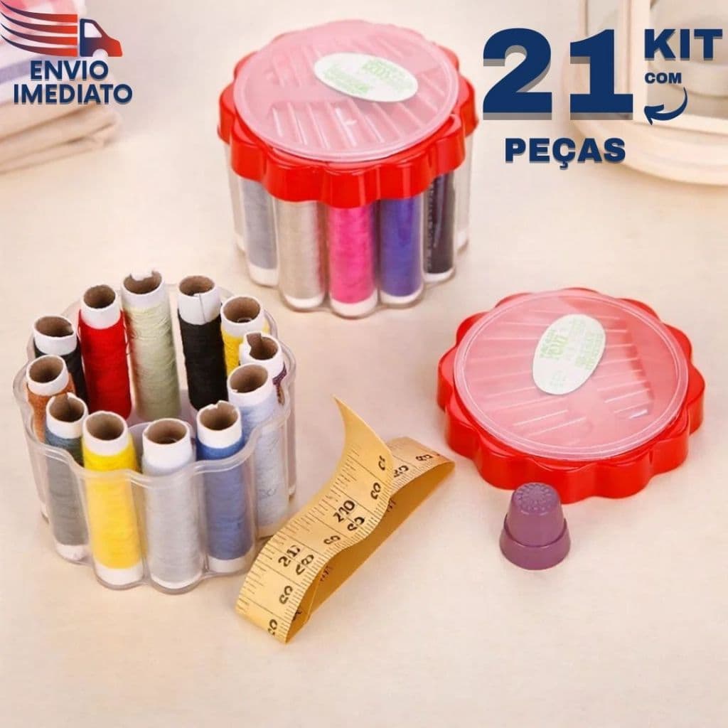 Kit Costura 21 Peças Essencial para Pequenos Consertos