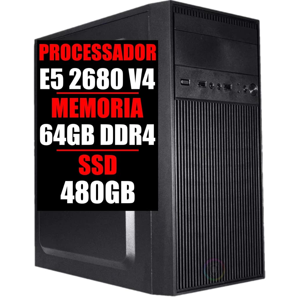 PC SERVIDOR XEON E5 2680 V4, 64GB DDR4, SSD 480GB, WINDOWS 11