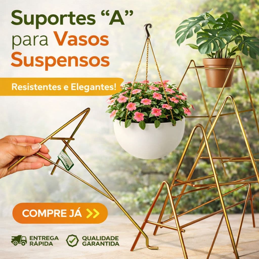 Kit de Suporte A Triangulo Vasos Suspensos Jardim e Paisagismo com 10 UNIDADES