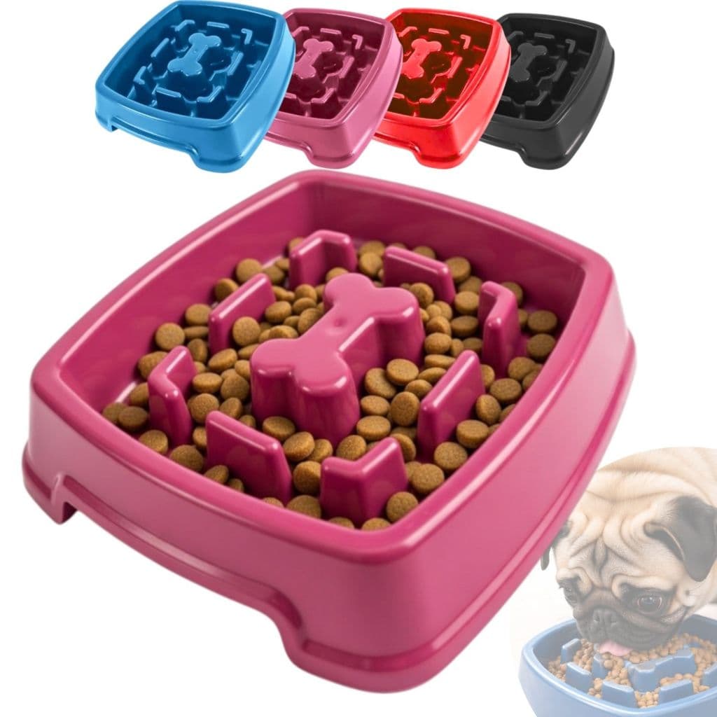 Comedouro Educativo Lento Para Cachorro Gato Antistress Obesidade Engasgo