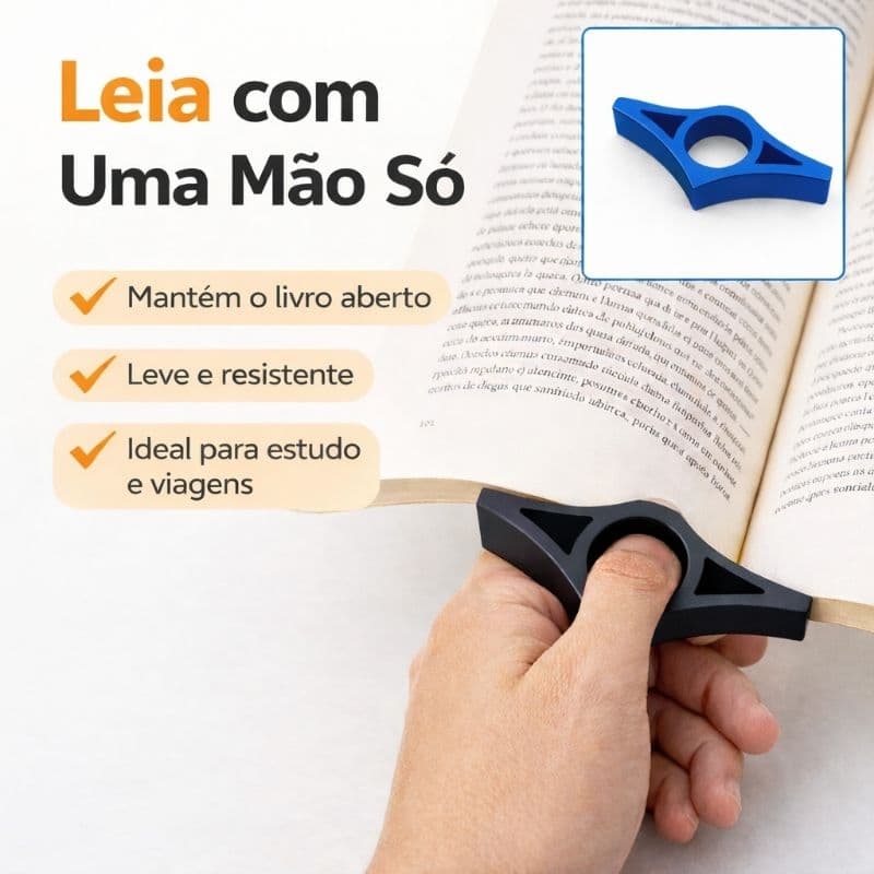 Apoio de Dedo para Segurar Livro Aberto – Leitura mais leve e confortável