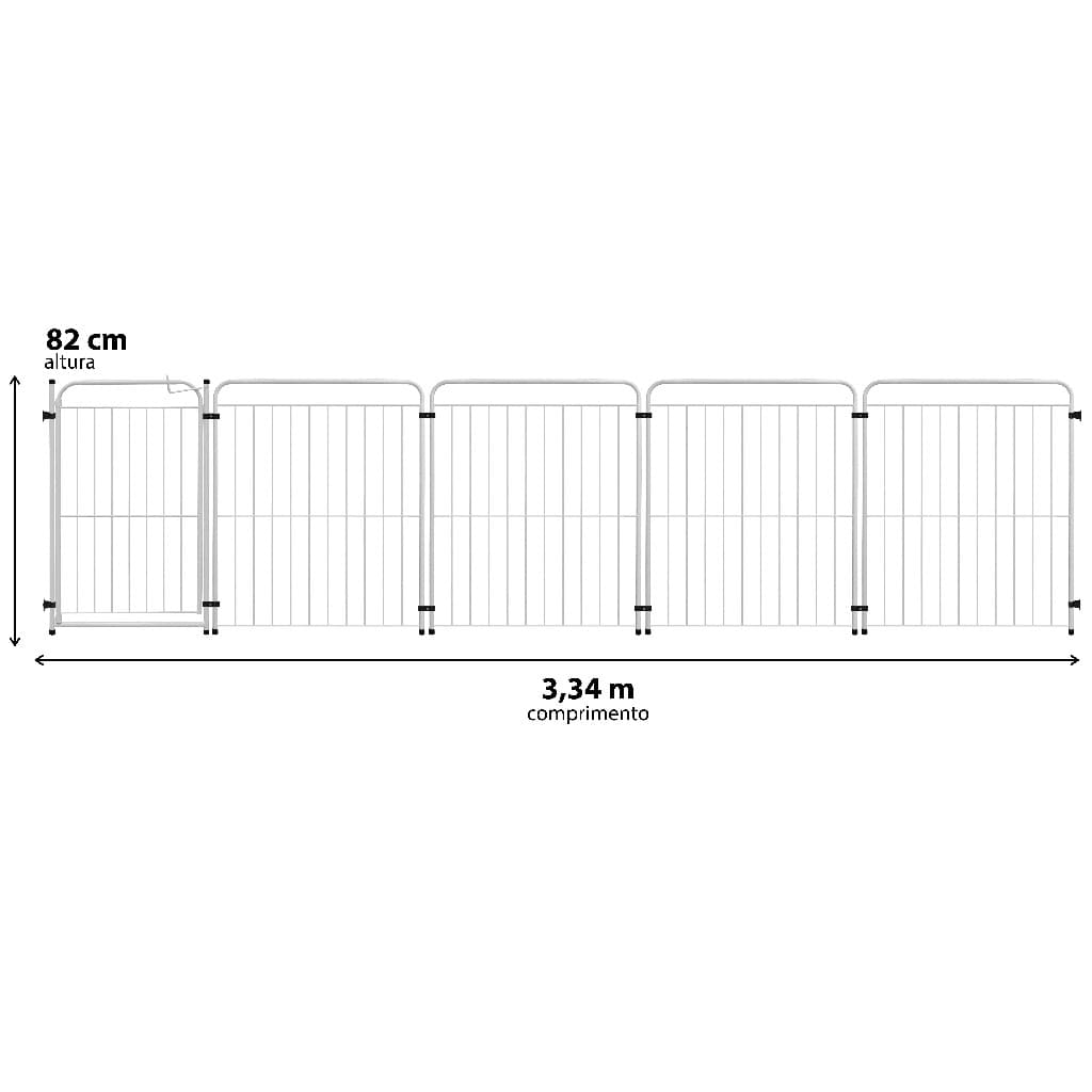 Cercado 4 Módulos + Portão Grade para Cachorro Pet Portátil 82 cm Altura