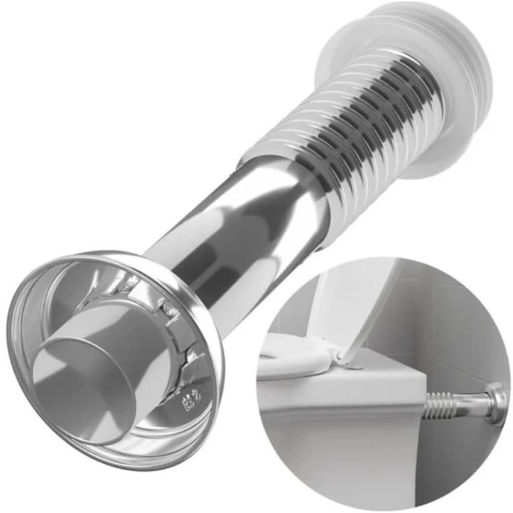 Tubo para Ligação de Vaso Sanitário Tubo Flexível Cromado c/Espude Tubo Ligação Universal Sanfonado