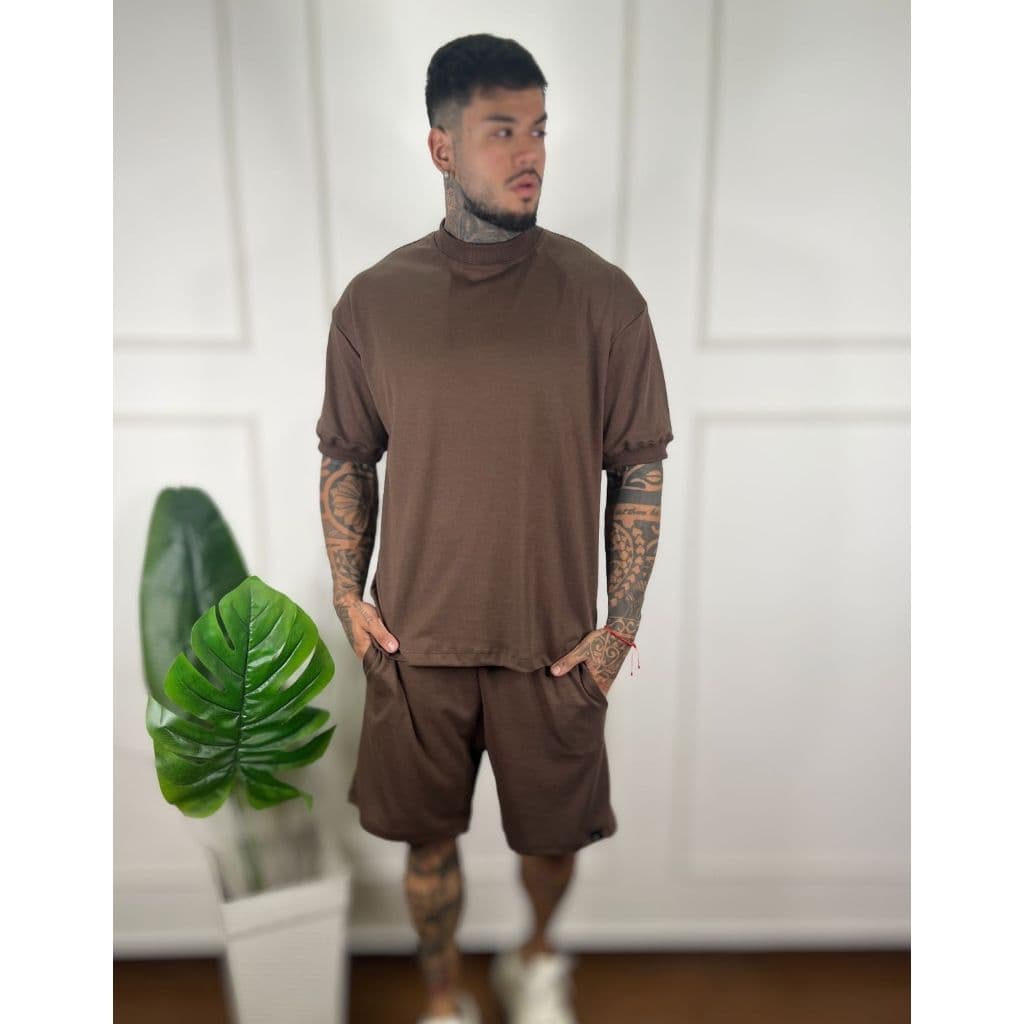 Conjunto Masculino Oversized 100% Algodão Moletinho | Shorts e Camiseta Casuais com Toque Macio e Moderno Streetwear