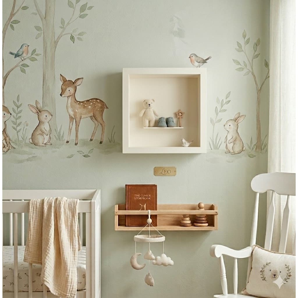 Nicho Com Fundo Parede Branco MDF 35x35x07cm - Decoração Quarto Sala Hall Porta Clean