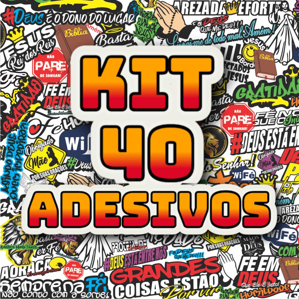 Kit com 40 Adesivos Religiosos para Carro Moto Capacete Caminhão bike
