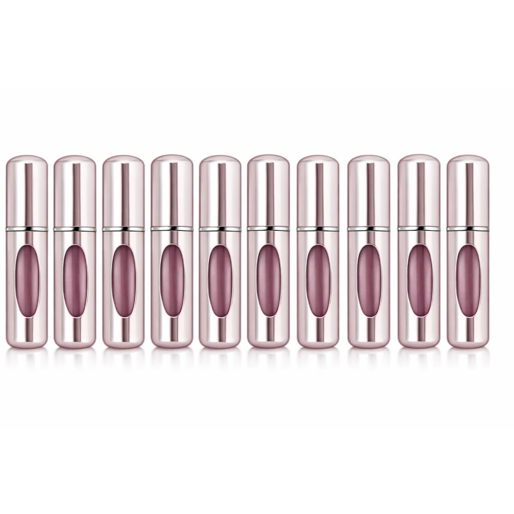 Kit 12 Porta Perfume  Roxo Claro  brilhante Recarregável Frasco Mini 5ml Portátil Atomizador Bolsa Viagem Bolso Mochila
