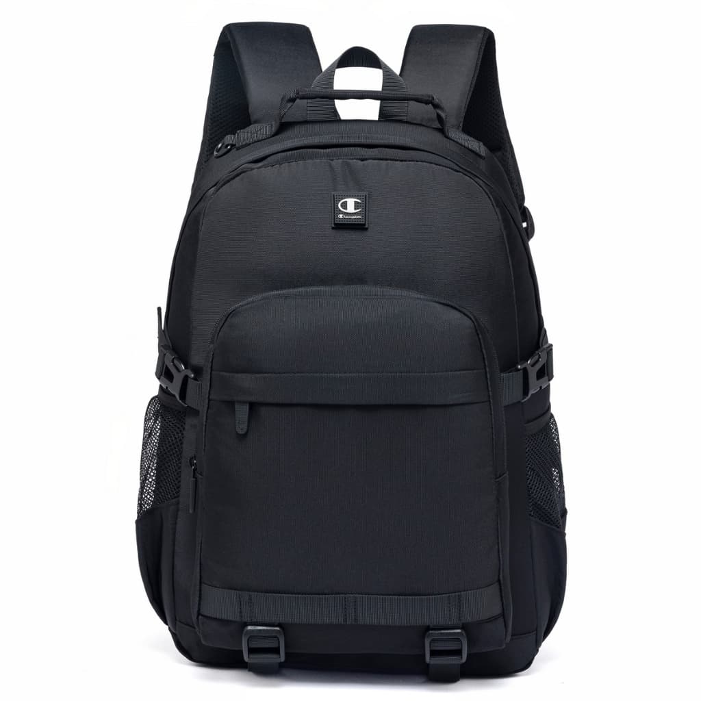 Mochila Champion Preta Reforçada Trabalho Bolsos Espaçosa