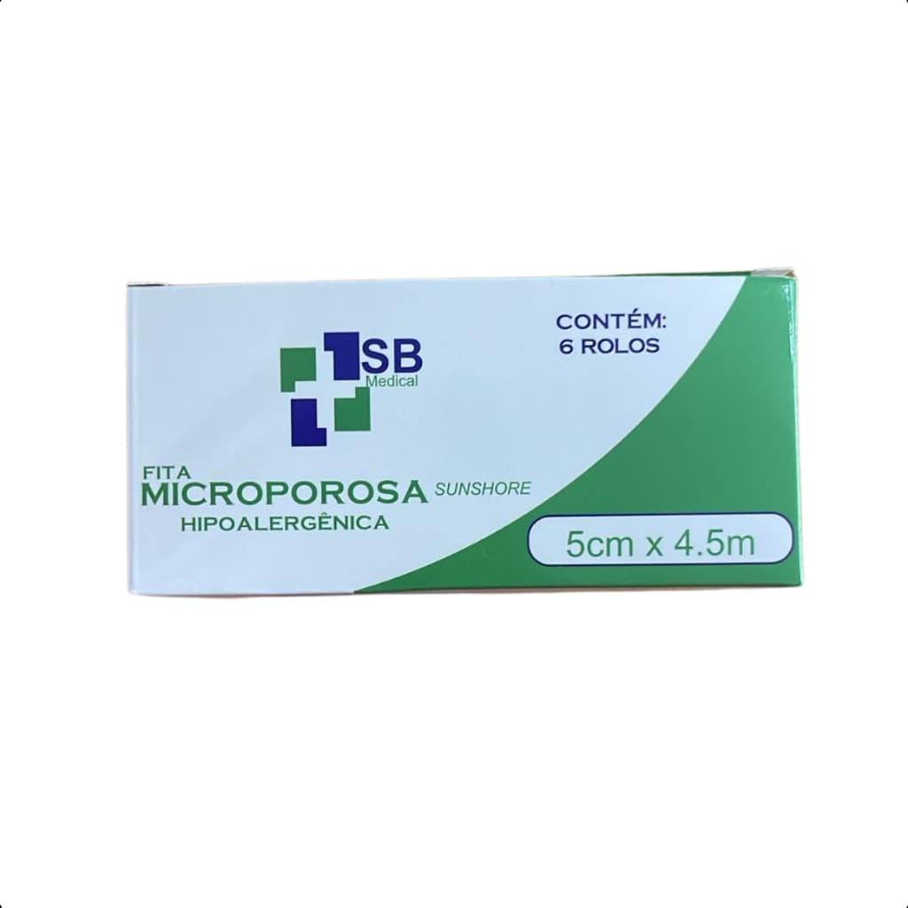 Fita Microporosa Hipoalergenica Sunshore Sb Medical  5cmx4,5m cada - 6 rolos