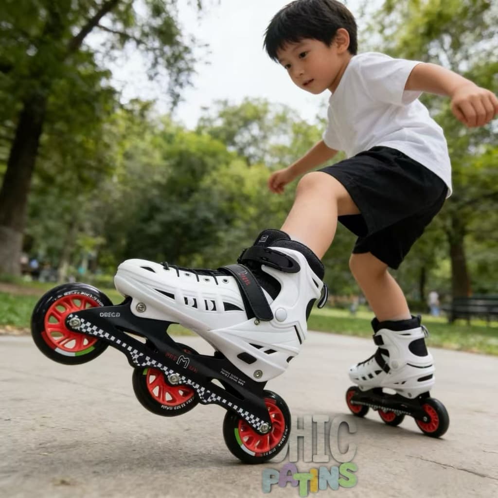 Patins Inline Roller 3 Rodas Reta Ajustavel Profissional 100 MM Rodas Melhora Qulidade Natal