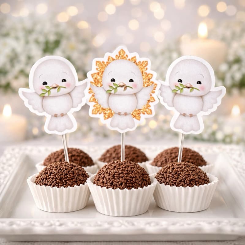 ENVIO IMEDIATO - topper para docinho Batizado | toppers doces | acessórios batismo