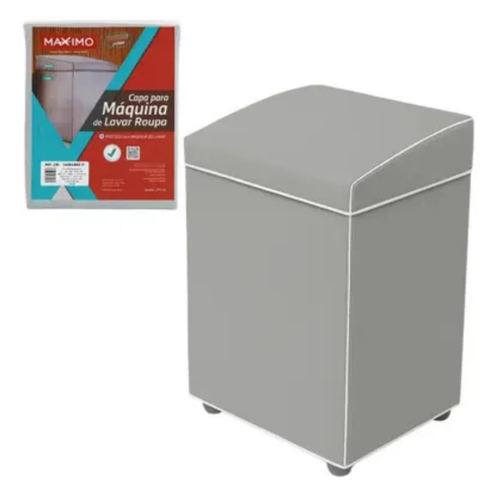 Capa Impermeável para Máquina de Lavar 9 a 17kg Universal – Serve em Todas as Marcas | Cinza