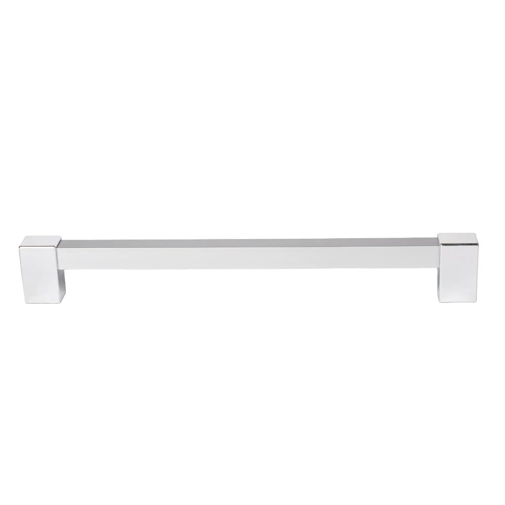Puxador Alumínio Ponteira Cromada Kit 10 Unidades 256mm Cinza Lisa