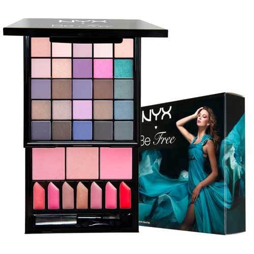 BELEZA MINHA | NYX S125 Be Free – Paleta Completa de Maquiagem - Sombra, Blush, Lip Gloss