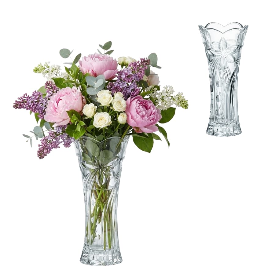 Vaso de Vidro Decorativo Transparente Mesa Flores e Plantas 19.5cm - Hebe
