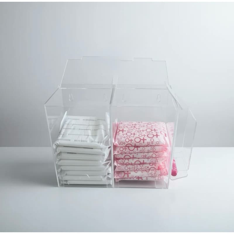 PORTA ABSORVENTE EM ACRÍLICO CRISTAL 3 em 1