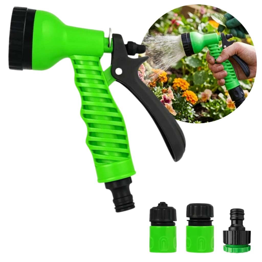 Esguicho Mangueira Kit 4 Peças Com Conectores Adaptador Torneira
