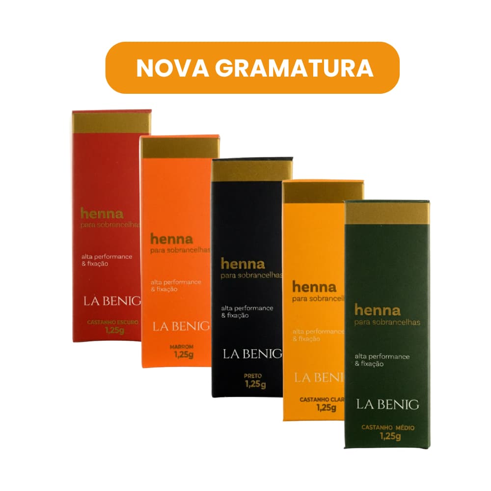 Kit 4 Henna La Benig Para Sobrancelhas Promoção
