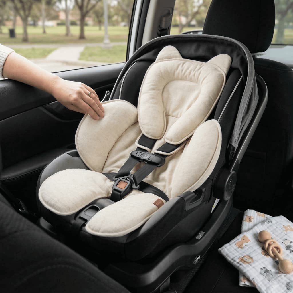 Capa de Bebê Conforto Anatômico Linho 100% Algodão Bege Batistela Baby