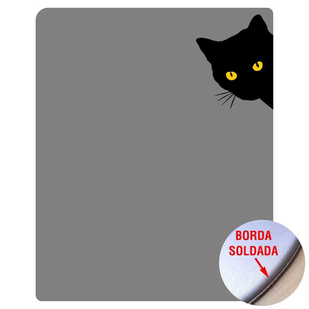 Mouse Pad Retangular Gatinhos Escondidos Diversos Desenhos Gatos Borda Soldada