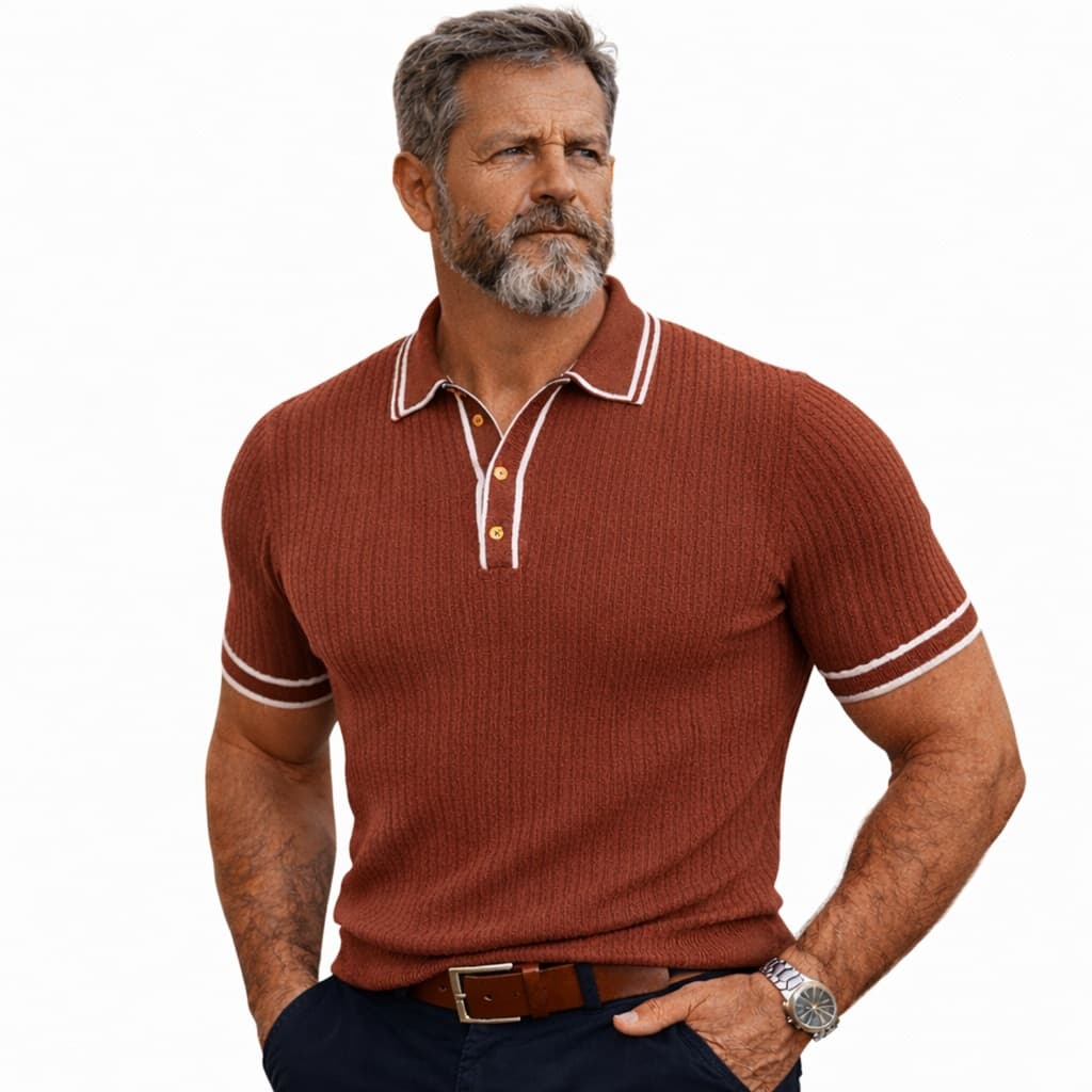 Camisa Polo Blusa Social Estilosa de Tricô Roupa Masculina de Qualidade