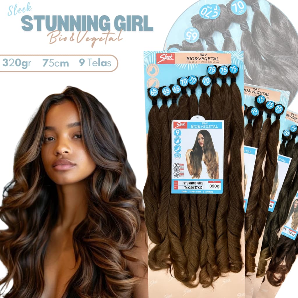 Cabelo Rebeca Sleek Cabelo Ondulado Bio Vegetal Stunning Girl 75cm Qualidade Premium 320g