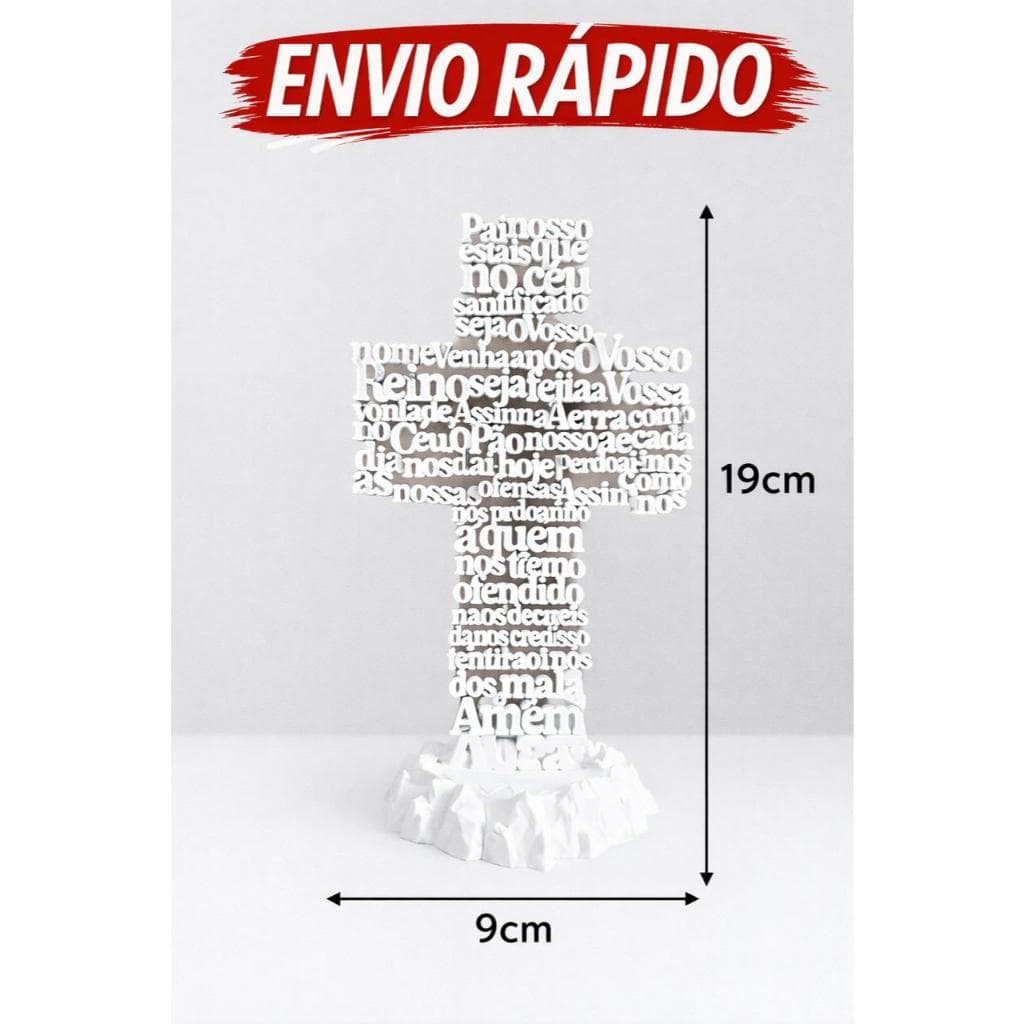 Cruz Pai Nosso Decorativa Lembrança Religiosa Presente Cristão Fé Proteção