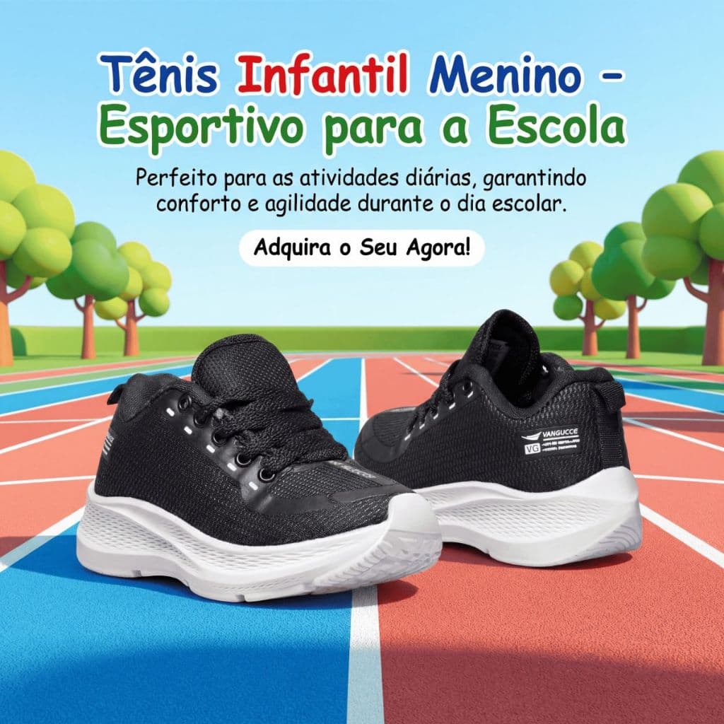 Tênis Infantil Para Menino Resistente – Confortável e Perfeito para Correr 24 - 36 | COMPRE JÁ!