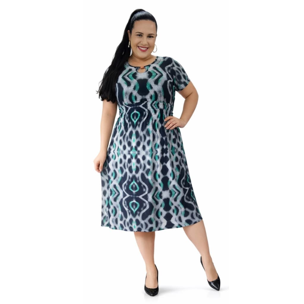Vestido Evangélico Estampado em Liganete – Leve, Fresquinho e Confortável para o Verão