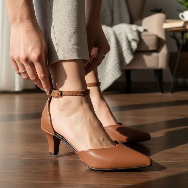 Sapato Social Scarpin Bico Fino Salto fino 5cm Elegante Confortável Social Trabalho Casual Atual