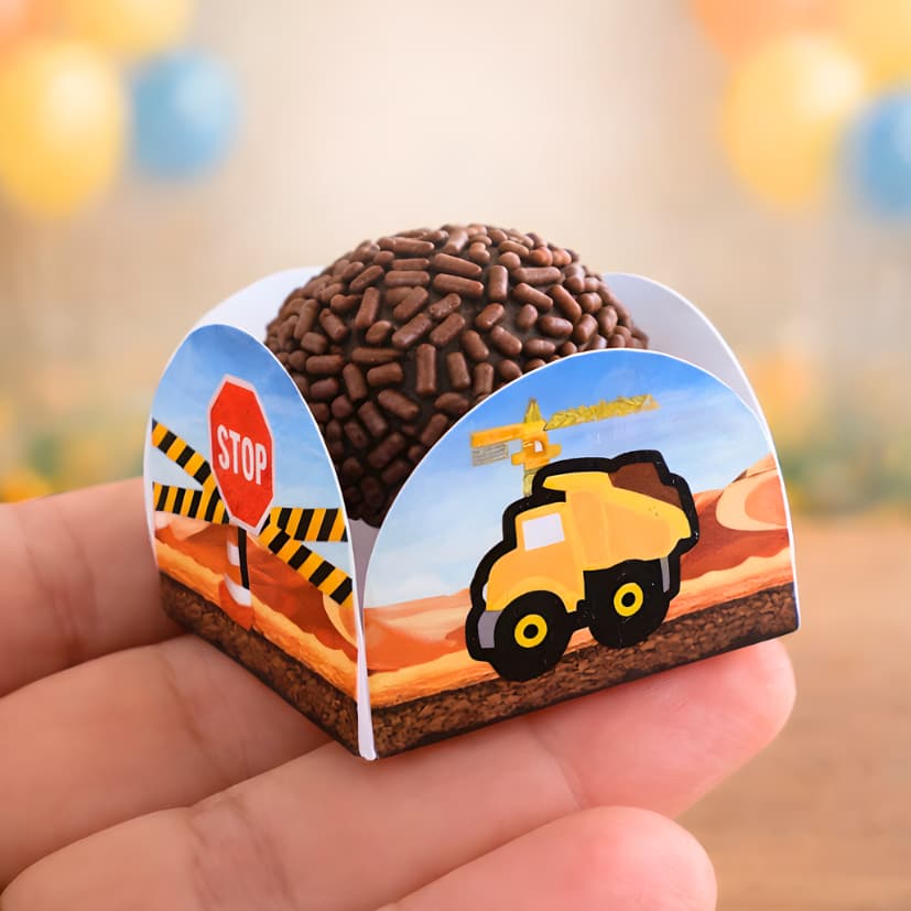 50 Forminhas CONSTRUÇÃO | Kit com Forminhas para doces festa infantil