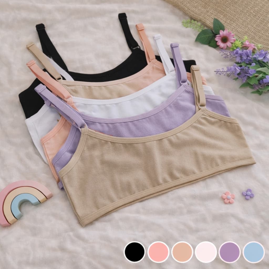 Kit 3 Sutiã De Algodão Puberdade Adolescente  Macio Meninas Roupa Interior Respirável