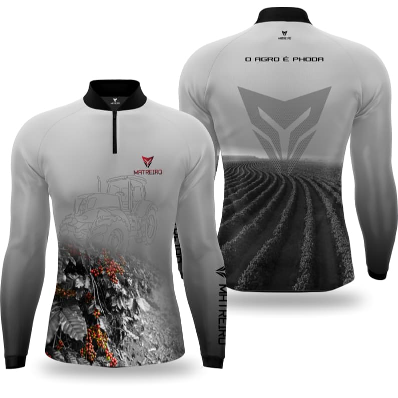 Matreiro Camiseta UV Café Cinza Manga Longa Proteção Solar