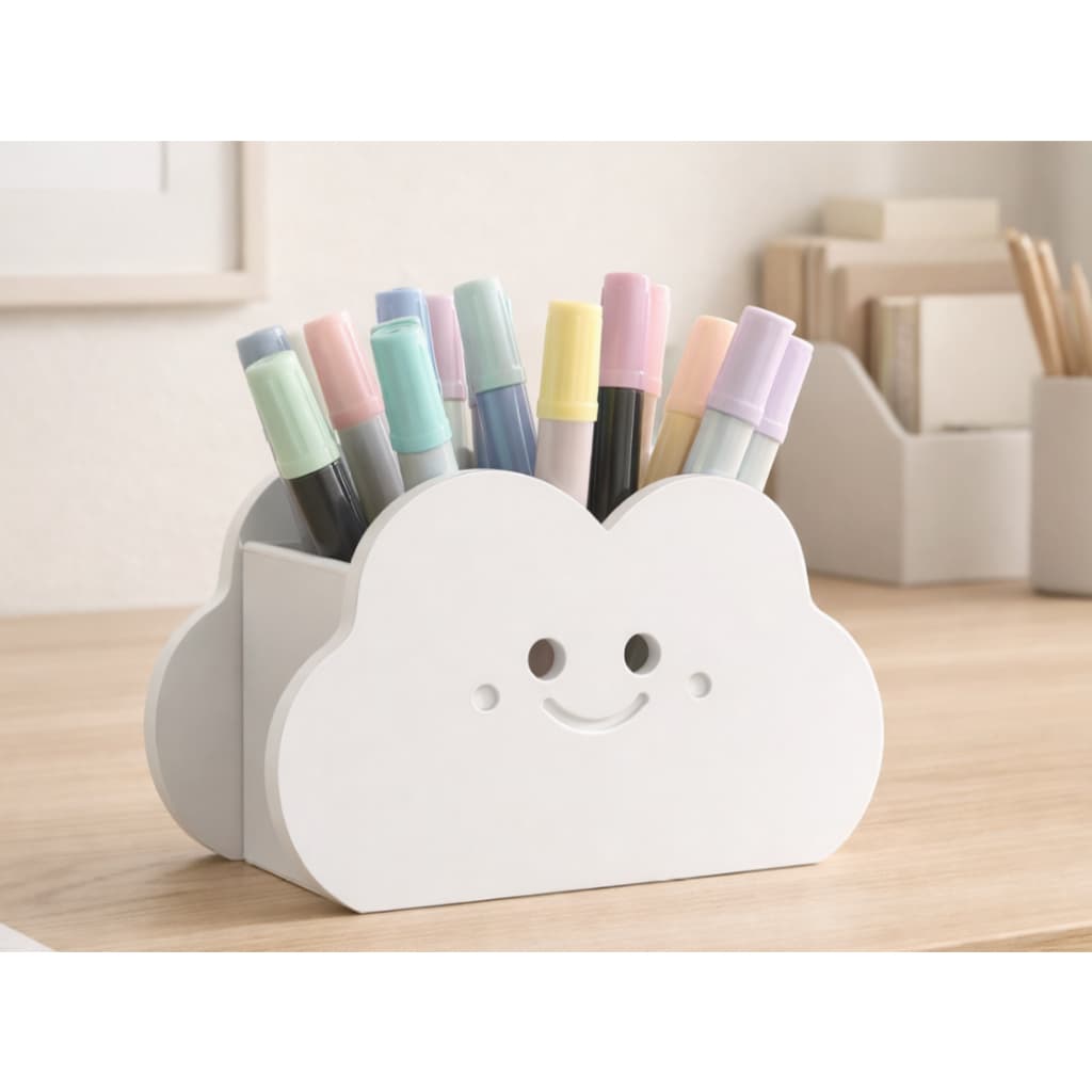 porta lápis nuvem, porta canetas, kawaii, organizador de escritório criativo, decoração de mesa, material escolar