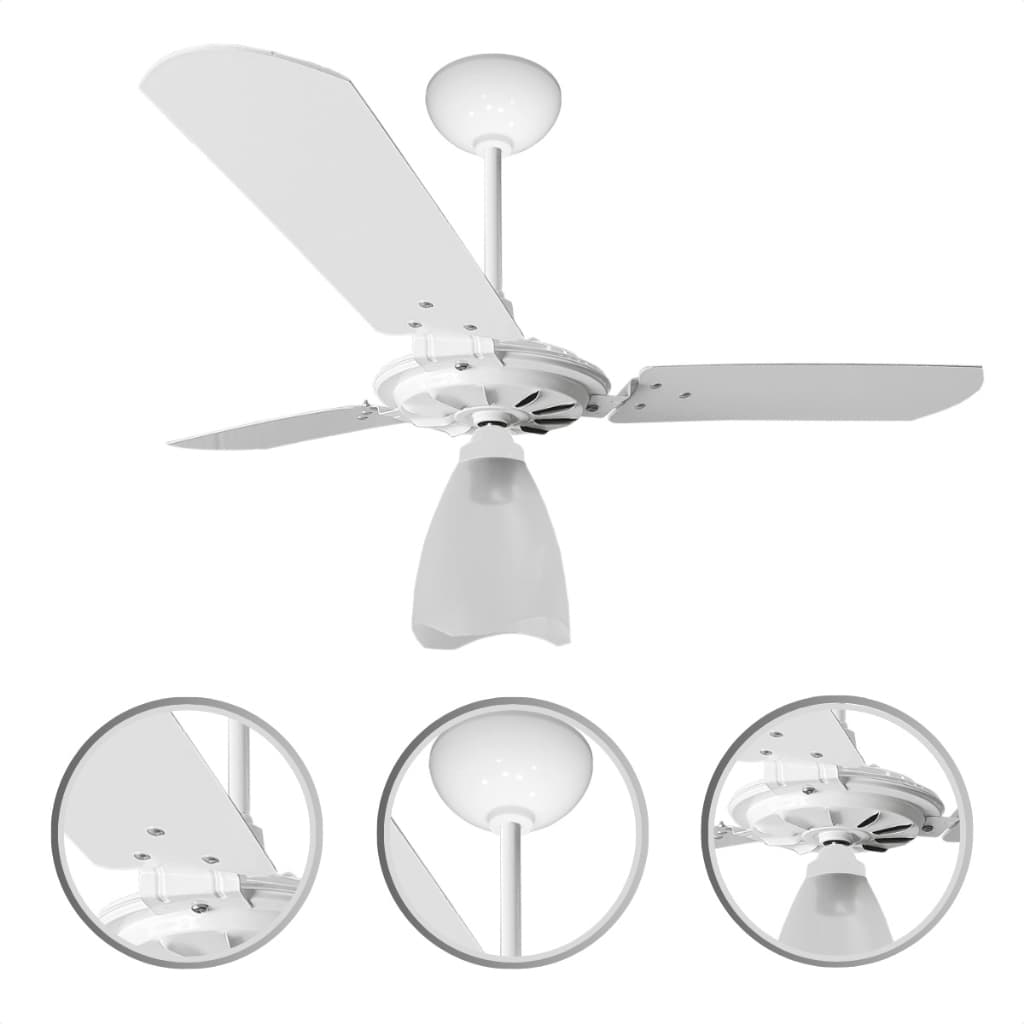 Ventilador de Teto Yris 150W Ventex Branco 3 Pás 3 Velocidades Turbo Silencioso Econômico Resistente