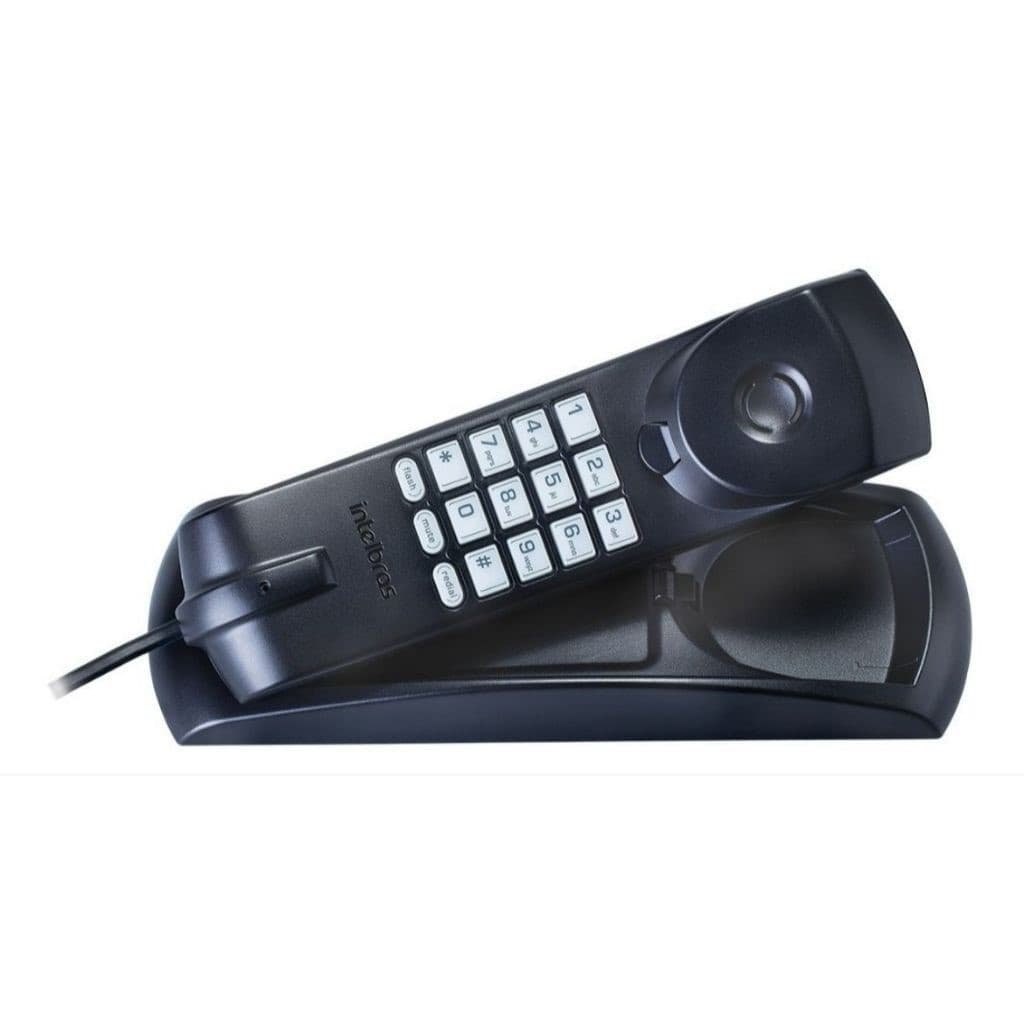 Telefone Gondola Intelbras TC 20 Preto Com Fio Mesa e Parede