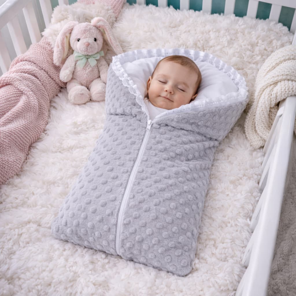 Saco de Dormir Infantil 60x45cm Pipoquinha Algodão Confortável e Acolchoado