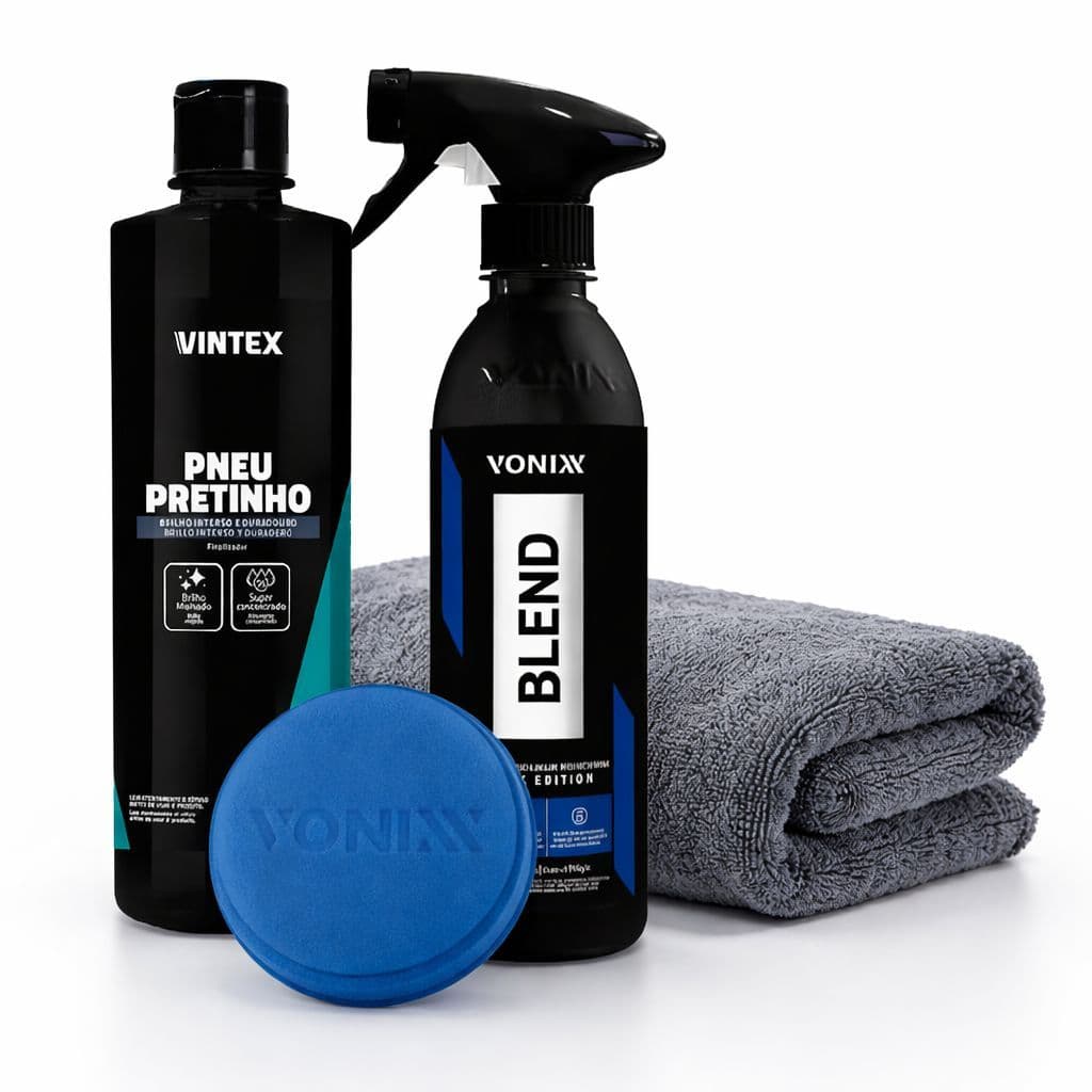 PNEU PRETINHO 500ML + BLEND BLACK 500ML + TOALHA 40X40 + APLICADOR