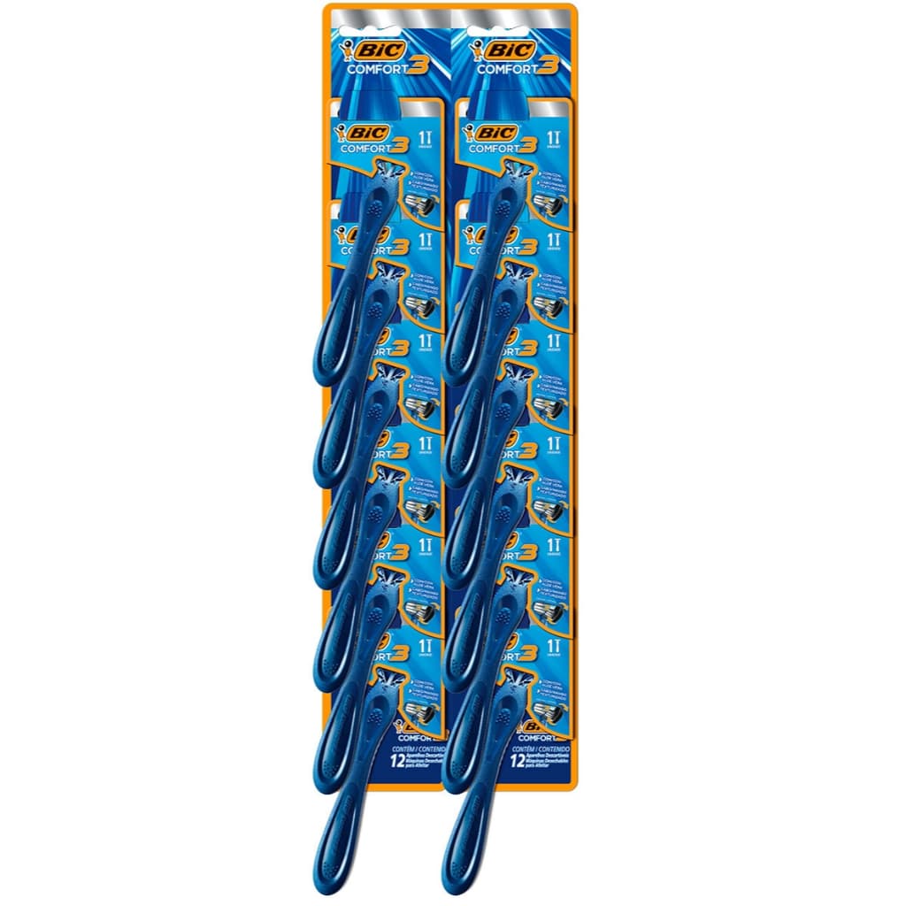 Aparelho de Barbear Bic Comfort 3   C/12 Azul