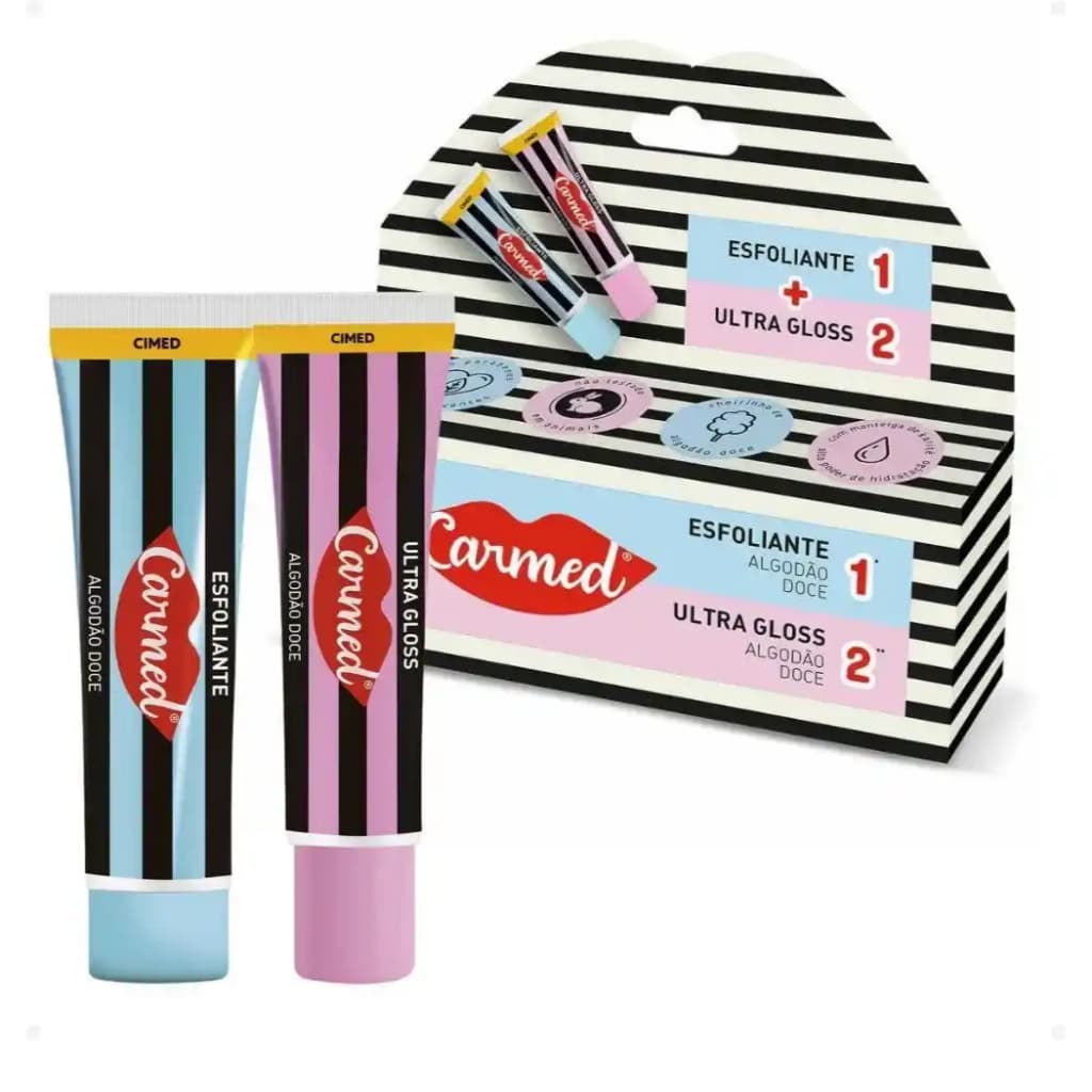 Carmed Hidratante Labial SOS Algodão Doce 10g - Hidratação Intensa e Brilho Espelhado