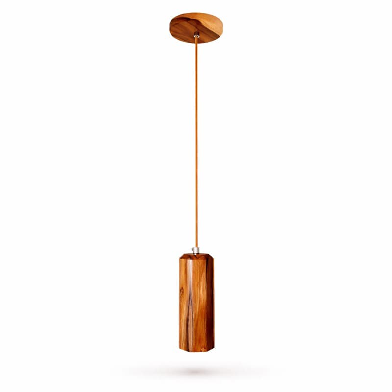 Pendente Madeira Decoração Ponto de Luz LED p/ Lâmpada Halopin