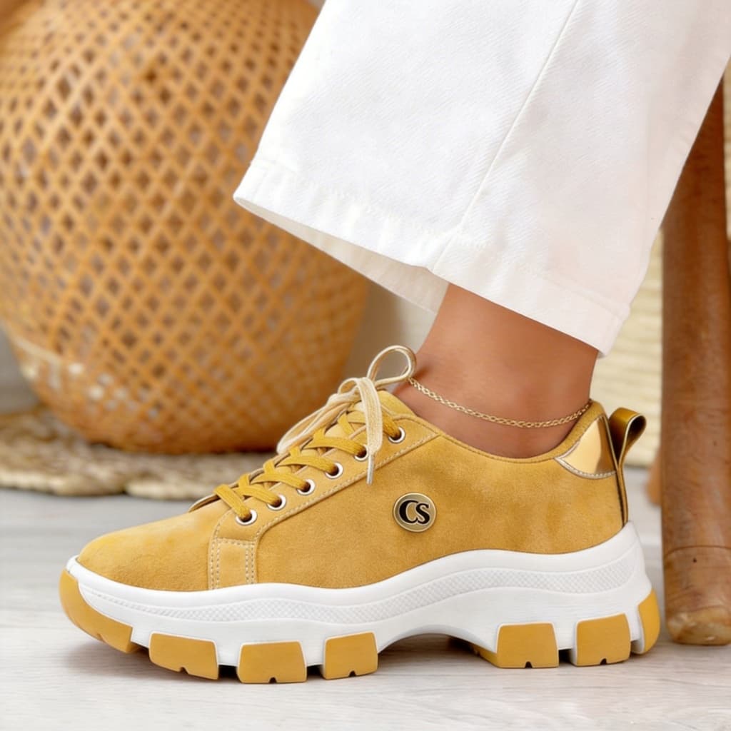Tênis Casual Feminino Chunky Plataforma Alta Confortável Leve Macio Solado Antiderrapante