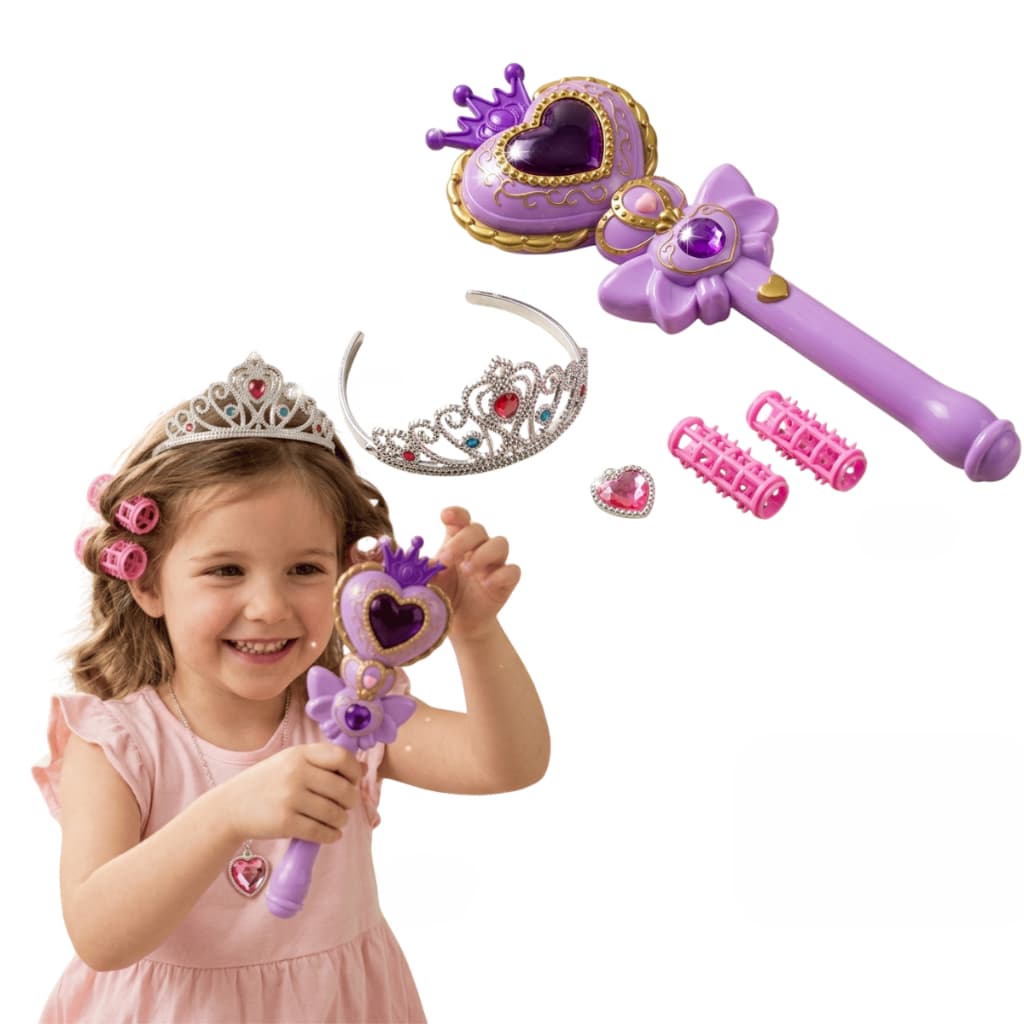 Varinha Mágica Princesa Fada Encantada Infantil Com Luz E Som Brinquedo Menina Led Bastão