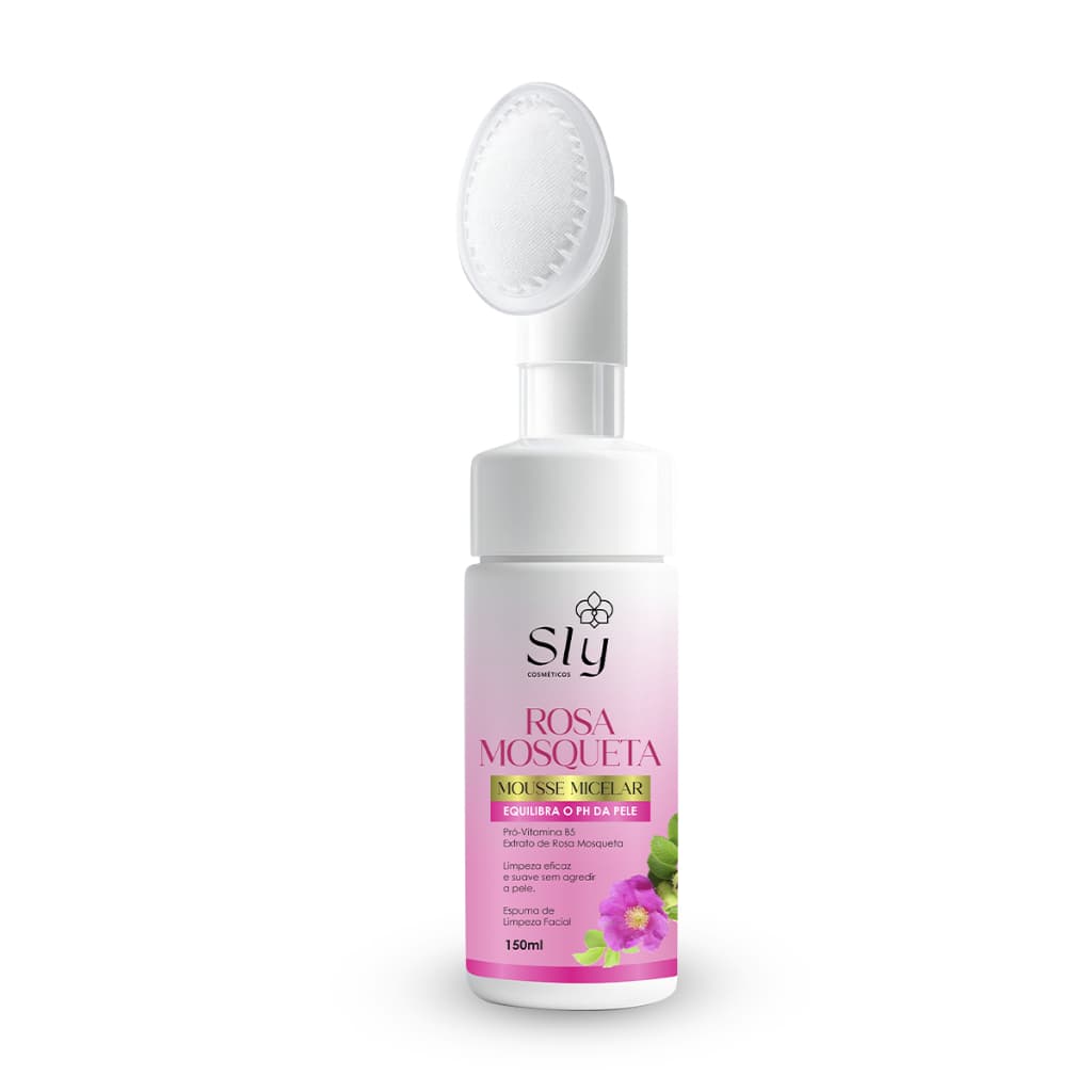 Mousse Micelar Facial Rosa Mosqueta Pure Nature Limpeza Profunda Com Pró Vitamina B5 150ml