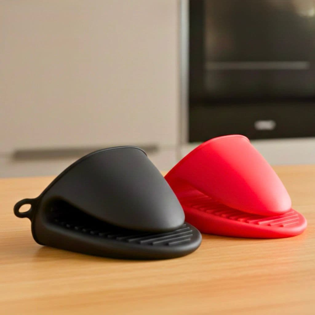 Kit 2 Luvas Térmicas de Silicone para Forno e Cozinha Resistente ao Calor Antiderrapante