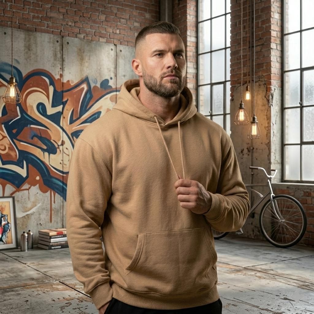 Moletom Masculino Liso Bolso Capuz Estilo Canguru Moleton Casaco Algodão Inverno blusa de frio