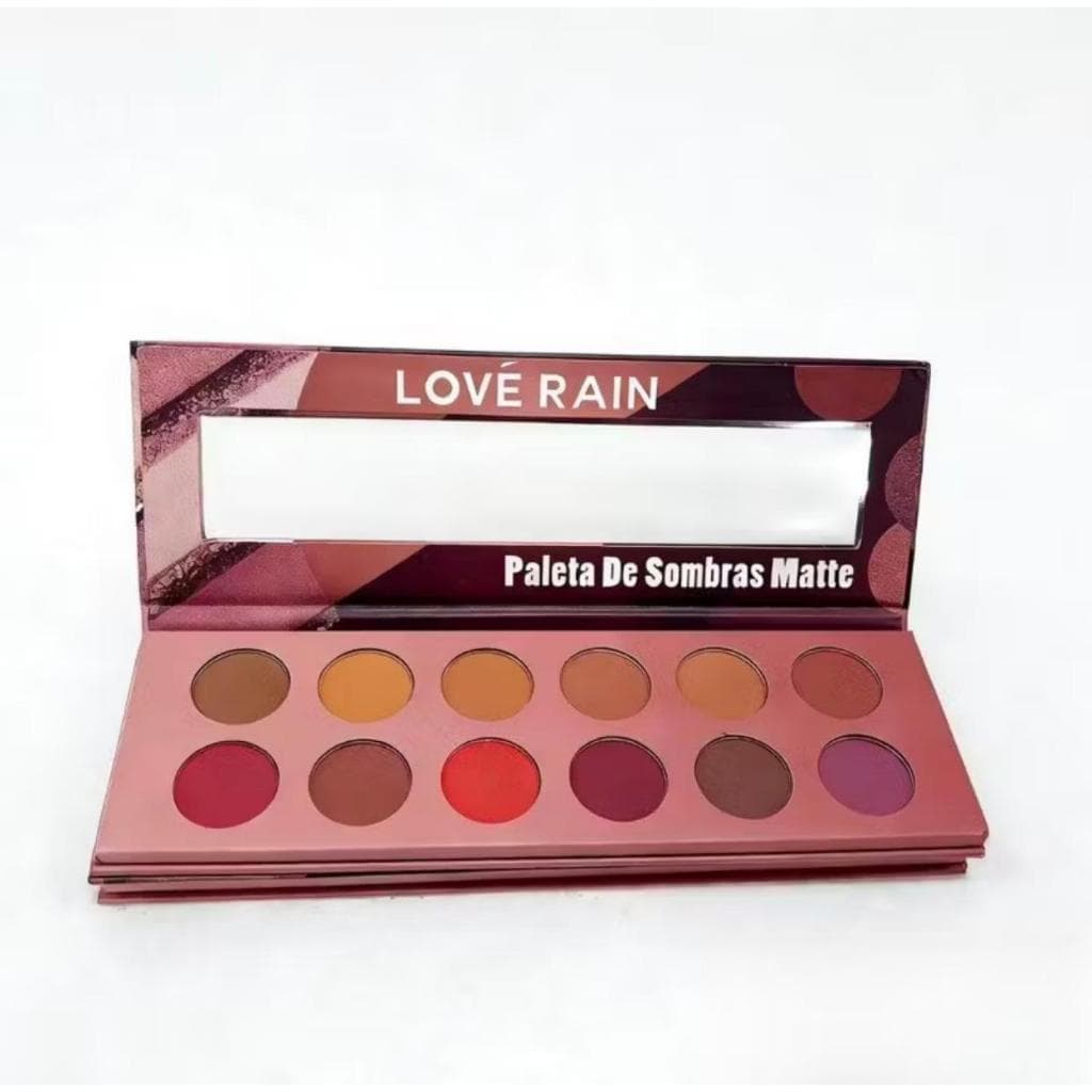 Paleta de Sombras Lové Rain Matte - 12 Cores Neutras e Pigmentadas