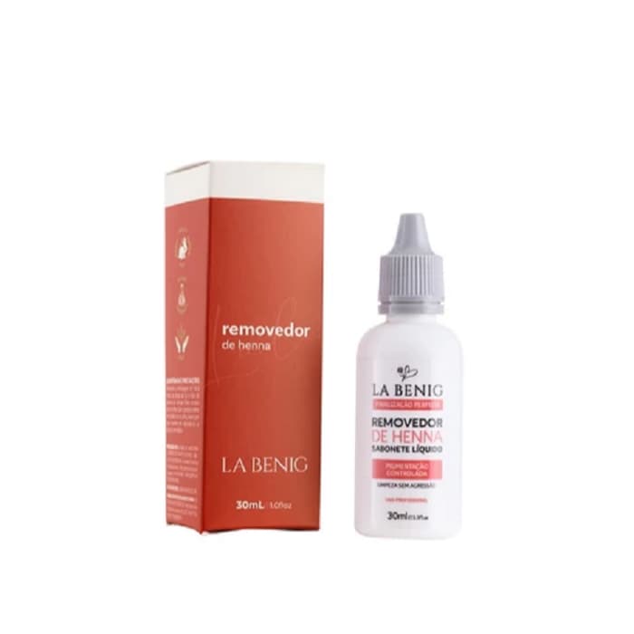 Sabonete Líquido Removedor Henna Sobrancelhas La Benig 30mL Tira Manchas La benig