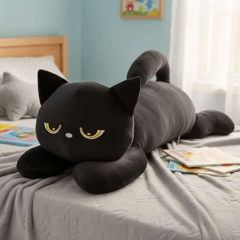 Almofada Gato Pelúcia 1m Travesseiro Xuxão Premium Gigante Fofo