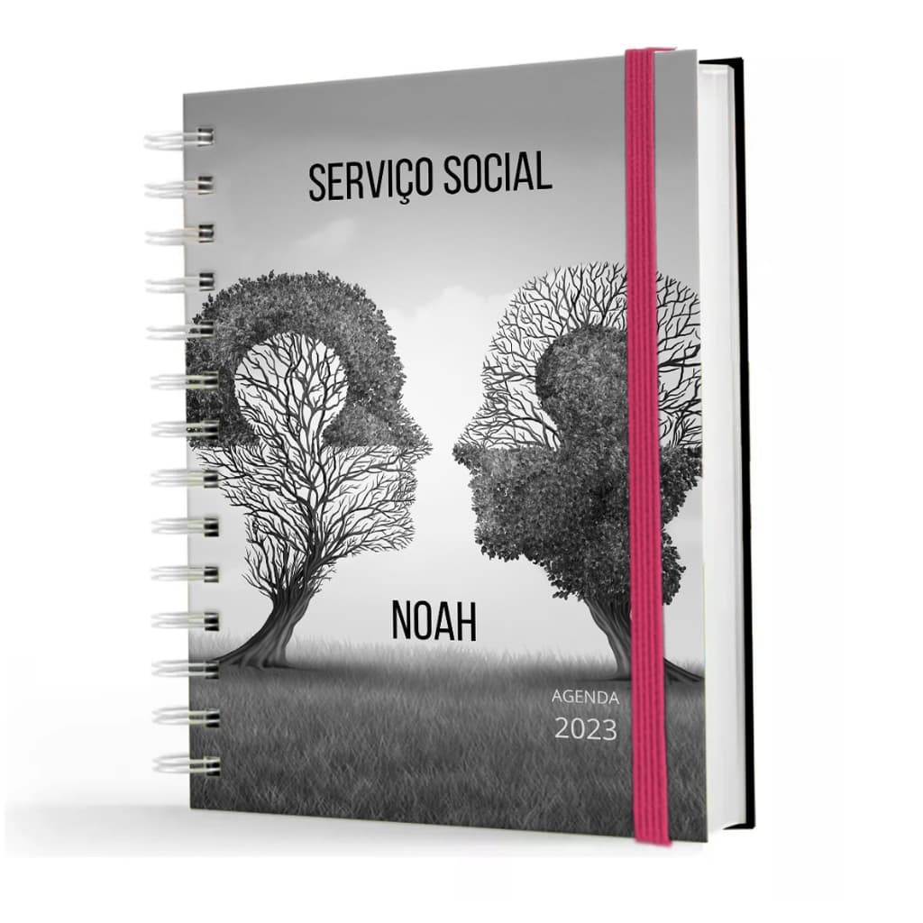 Agenda 2026 Assistente Social Personalizada com Nome - Capa Dura Premium Elástico